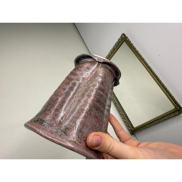 Unique Vintage Purple Gray Signed Pottery Vase - Picture 3 of 10